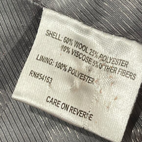 Calvin Klein Women’s Size 12 Black Wool Blend Double-Breasted Pea Coat Pleated - Picture 8 of 8